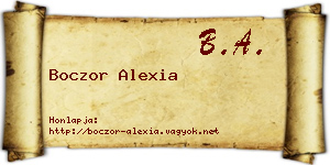 Boczor Alexia névjegykártya